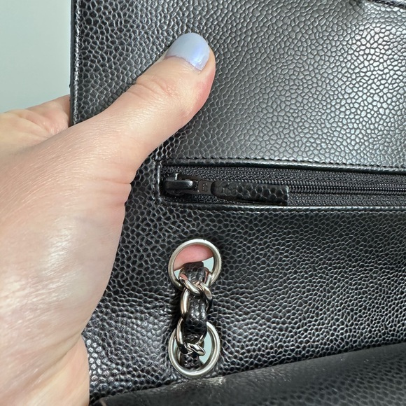 Chanel classic black caviar medium double flap w silver hw - Picture 8 of 17